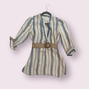 Cream/light blue/soft pink Shirt dress